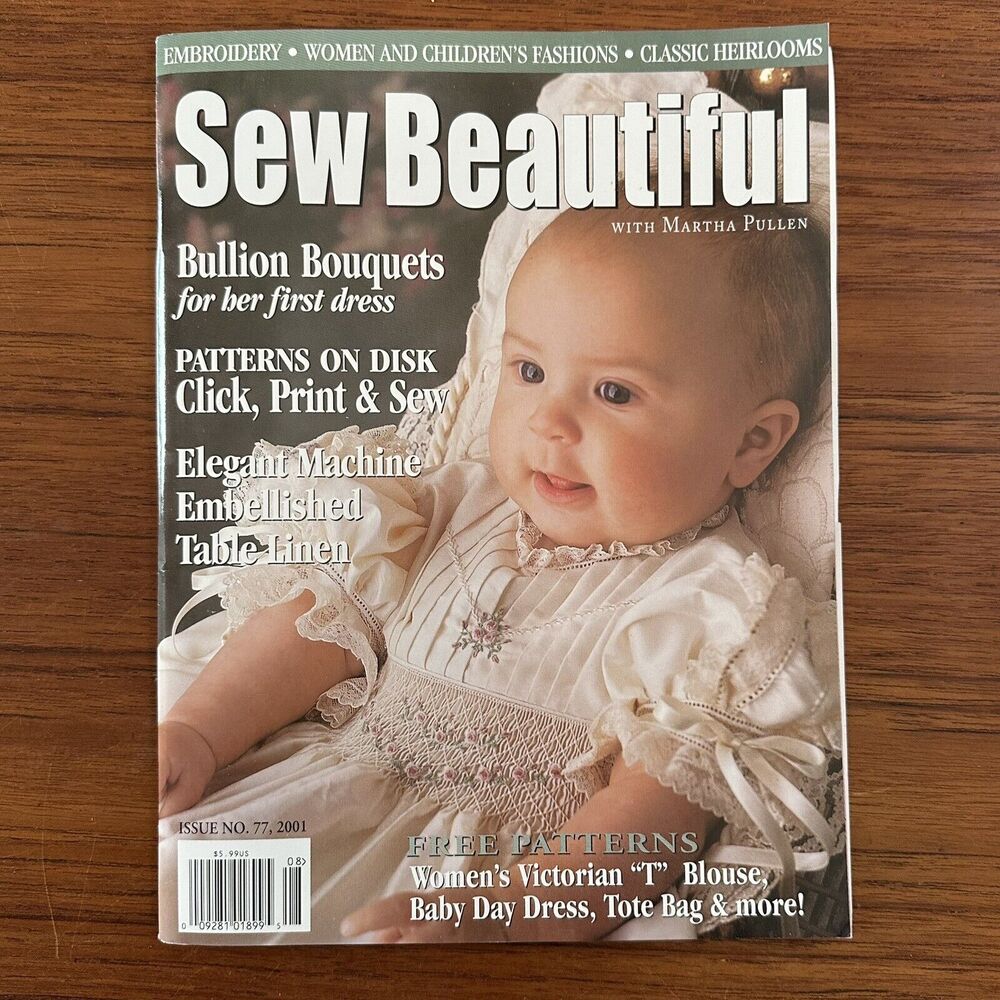 2001 Sew Beautiful Magazine Issue No 77 Baby Dress & Victorian Blouse Patterns